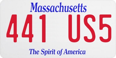 MA license plate 441US5