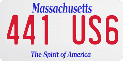 MA license plate 441US6