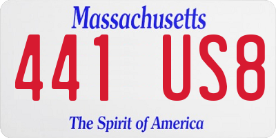 MA license plate 441US8