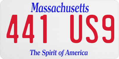 MA license plate 441US9