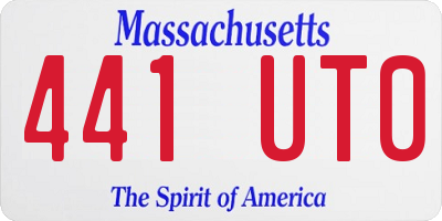 MA license plate 441UT0
