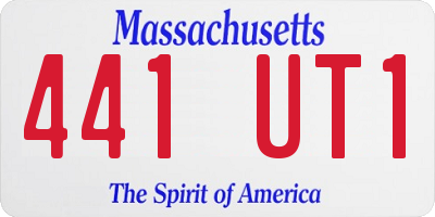 MA license plate 441UT1
