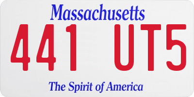 MA license plate 441UT5