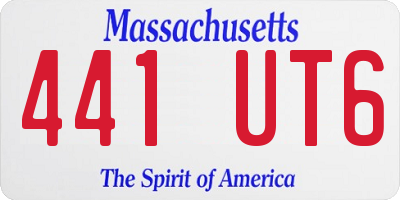 MA license plate 441UT6