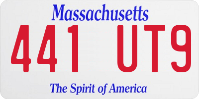 MA license plate 441UT9