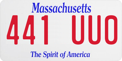 MA license plate 441UU0