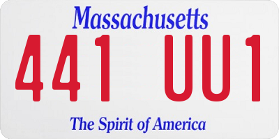 MA license plate 441UU1