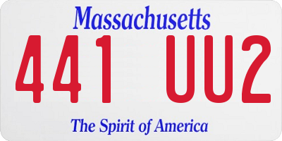 MA license plate 441UU2