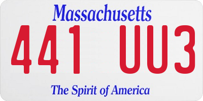 MA license plate 441UU3
