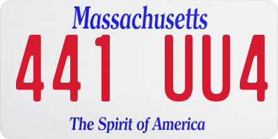 MA license plate 441UU4