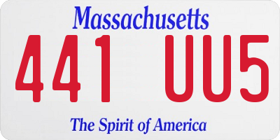 MA license plate 441UU5