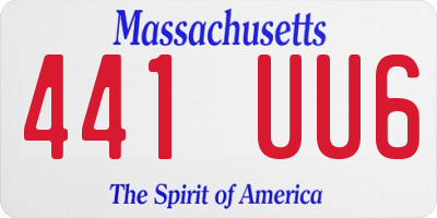 MA license plate 441UU6