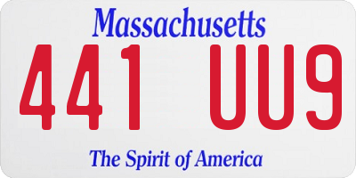 MA license plate 441UU9