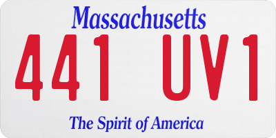 MA license plate 441UV1
