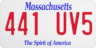 MA license plate 441UV5