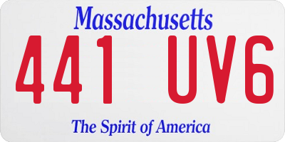 MA license plate 441UV6