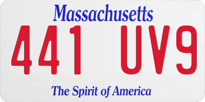 MA license plate 441UV9