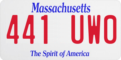 MA license plate 441UW0