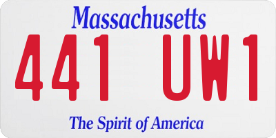 MA license plate 441UW1