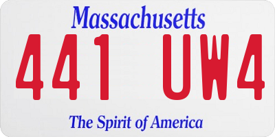 MA license plate 441UW4