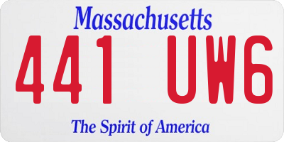 MA license plate 441UW6