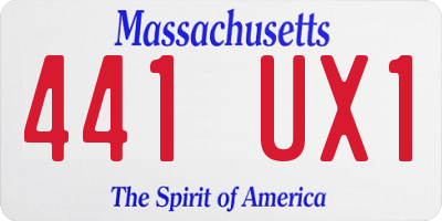 MA license plate 441UX1