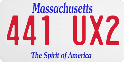 MA license plate 441UX2