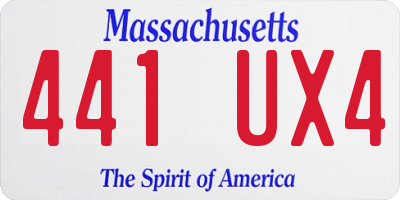 MA license plate 441UX4