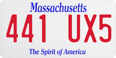 MA license plate 441UX5