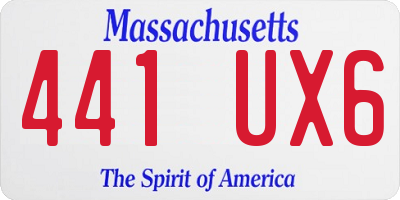 MA license plate 441UX6