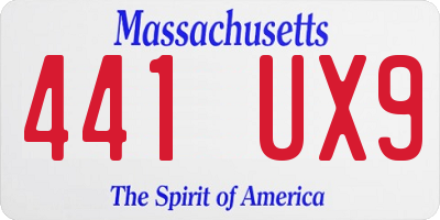MA license plate 441UX9