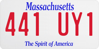 MA license plate 441UY1