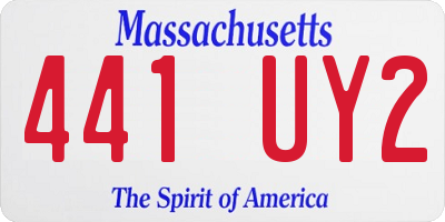 MA license plate 441UY2