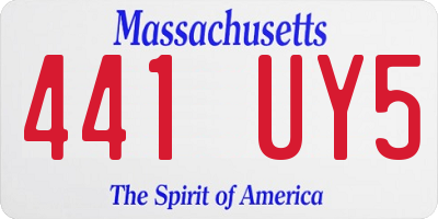 MA license plate 441UY5