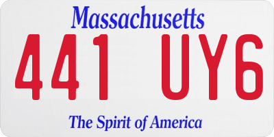 MA license plate 441UY6