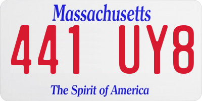 MA license plate 441UY8