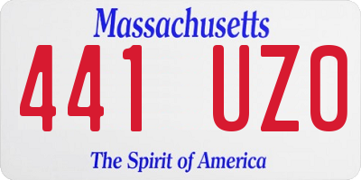 MA license plate 441UZ0