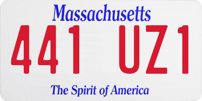 MA license plate 441UZ1