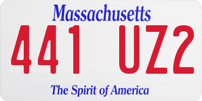 MA license plate 441UZ2