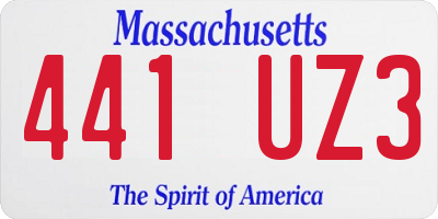 MA license plate 441UZ3