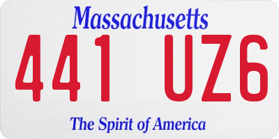 MA license plate 441UZ6