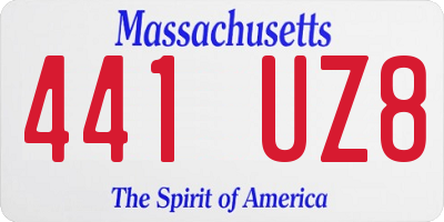 MA license plate 441UZ8
