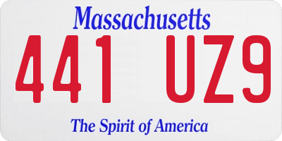 MA license plate 441UZ9