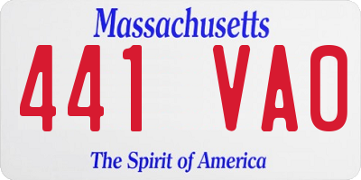 MA license plate 441VA0