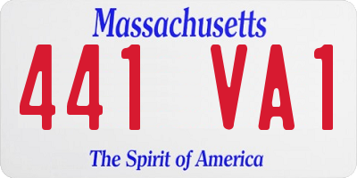 MA license plate 441VA1
