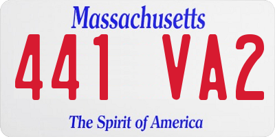MA license plate 441VA2