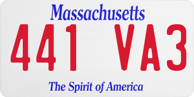 MA license plate 441VA3