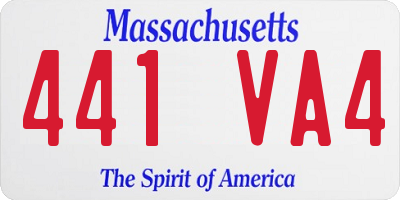 MA license plate 441VA4