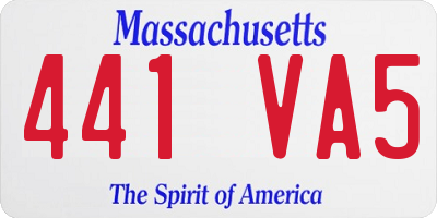 MA license plate 441VA5