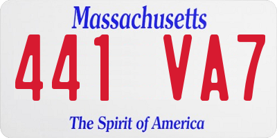 MA license plate 441VA7